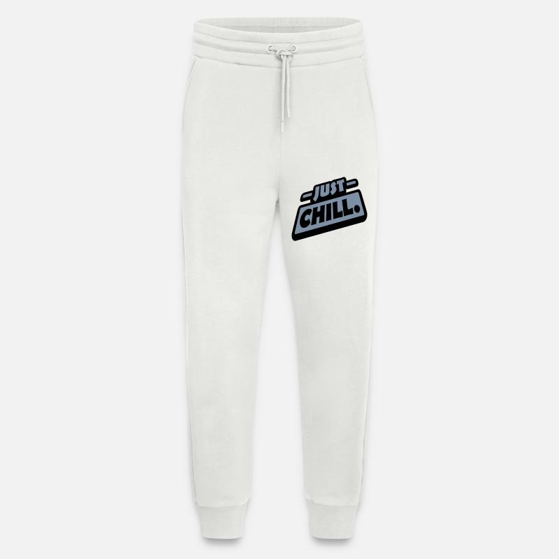 Just Chill Text Logo - Pantalon de jogging bio décontracté fabriqué en UE - OFF WHITE