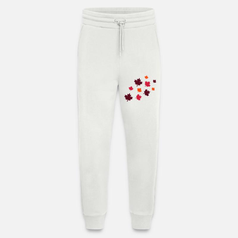 Feuilles d’érable - Pantalon de jogging bio décontracté fabriqué en UE - OFF WHITE