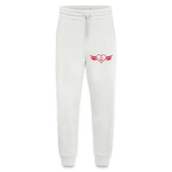 Cœur Ailes Paix - Pantalon de jogging bio décontracté fabriqué en UE - OFF WHITE - Devant
