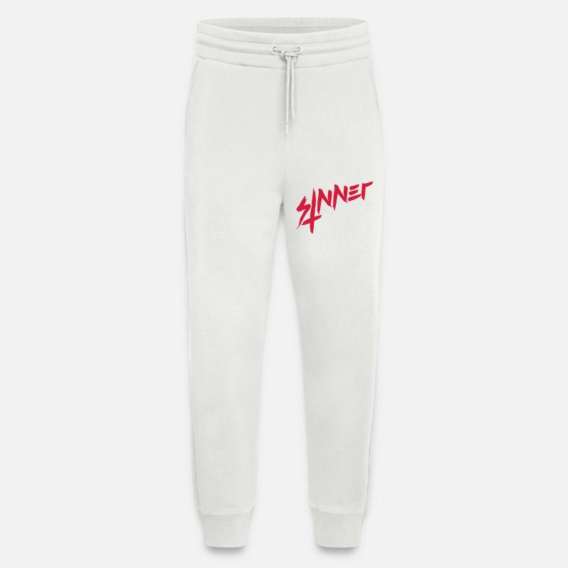 Sinner Upside Down Cross - Jogging Pants - made by SPREAD  - OFF WHITE