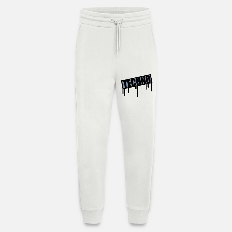 Techno Stamp Drops - Pantalon de jogging bio décontracté fabriqué en UE - OFF WHITE