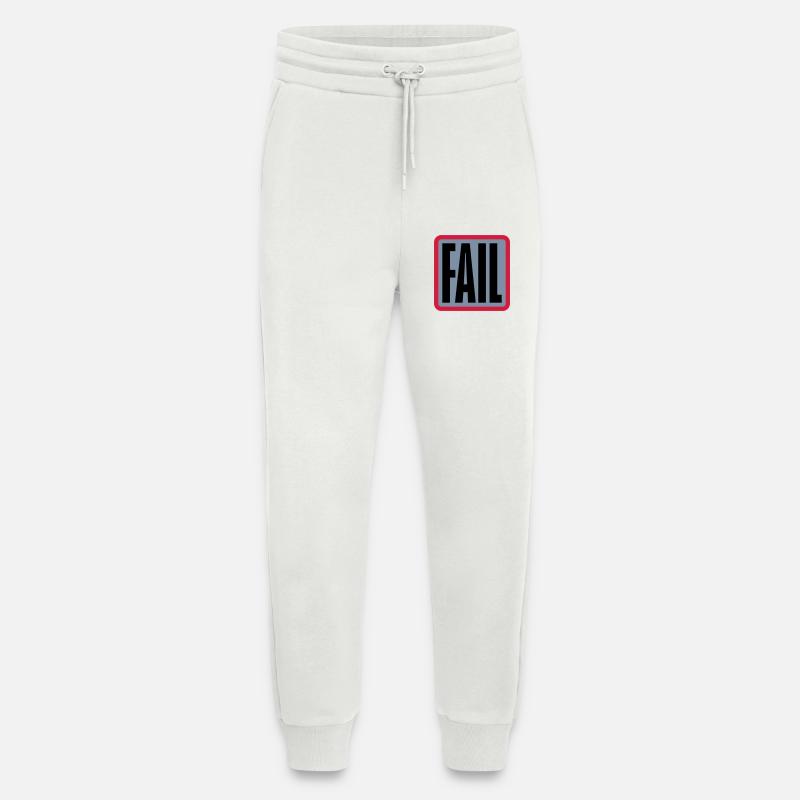 Logo d’échec du bouton - Pantalon de jogging bio décontracté fabriqué en UE - OFF WHITE