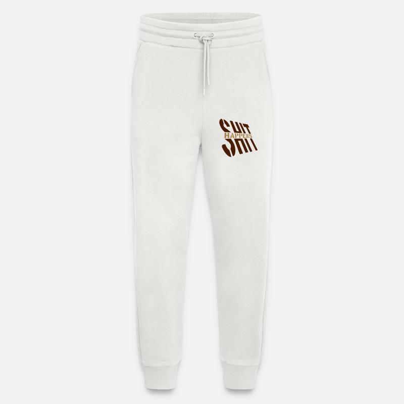 Saying Shit happens Humor - Jogging Pants - made by SPREAD  - OFF WHITE