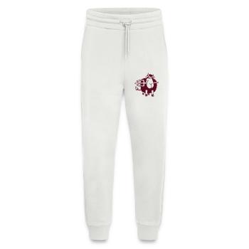 Mouton Diable Satan Enfer Mal Trident Cornes Cool - Pantalon de jogging bio décontracté fabriqué en UE - OFF WHITE - Devant