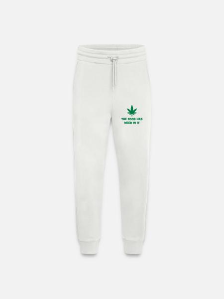 Le cannabis dans les aliments - Pantalon de jogging bio décontracté fabriqué en UE - OFF WHITE