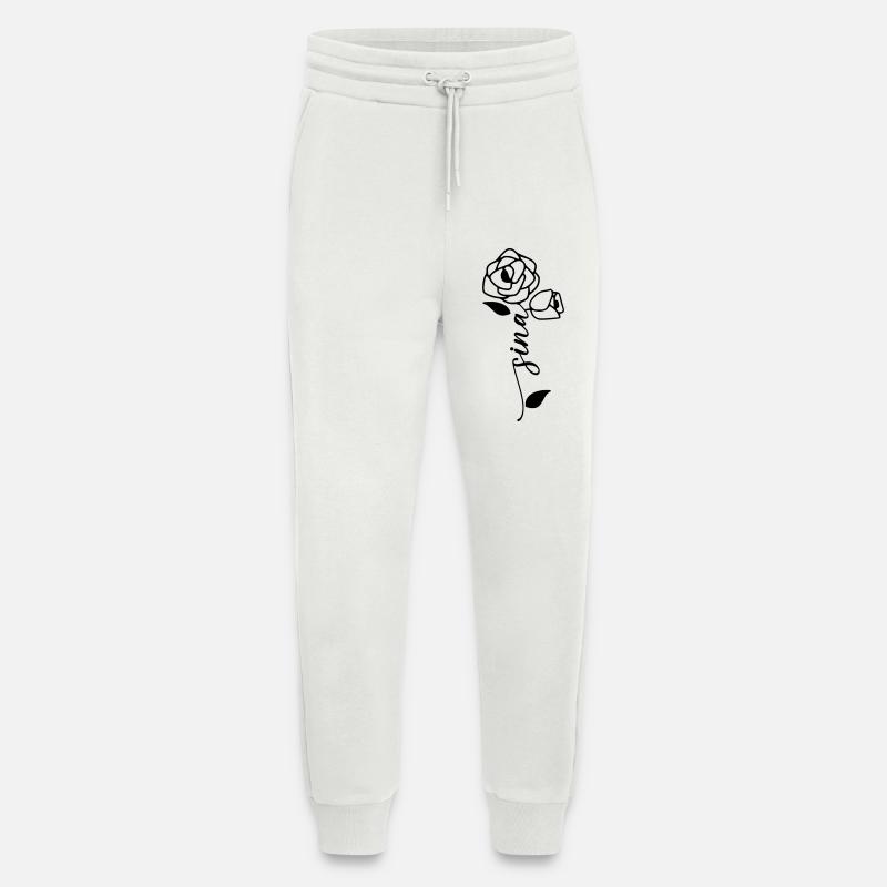 Sina Nom Prénom Nom Fleur - Pantalon de jogging bio décontracté fabriqué en UE - OFF WHITE