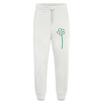 Marguerites vertes Fleur Printemps Été Fleurs - Pantalon de jogging bio décontracté fabriqué en UE - OFF WHITE - Devant