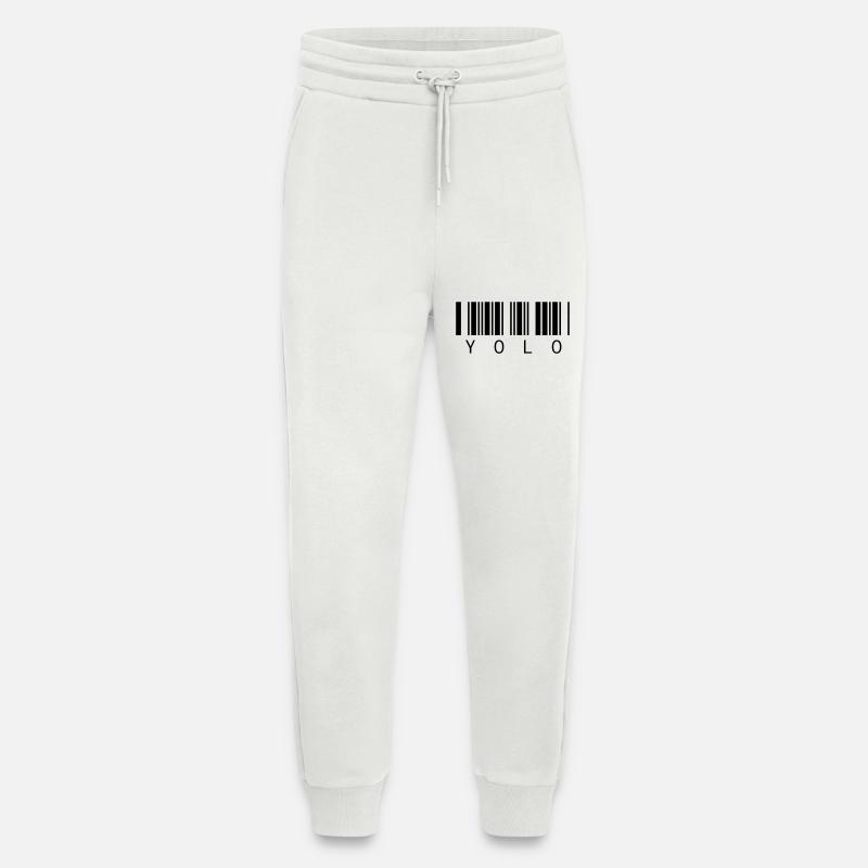 YOLO - Vous ne vivez qu’une fois - Pantalon de jogging bio décontracté fabriqué en UE - OFF WHITE