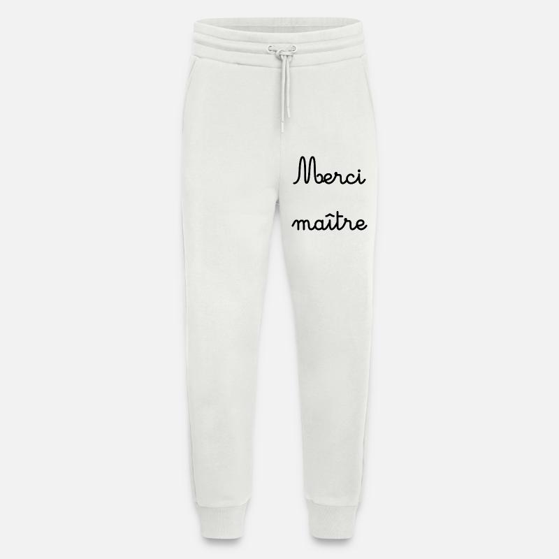 MAÎTRE. MERCI. MERCI MAÎTRE - Pantalon de jogging bio décontracté fabriqué en UE - OFF WHITE