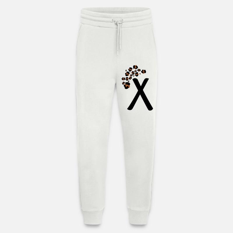 Letter x leopard print - Jogging Pants - made by SPREAD  - OFF WHITE