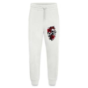 Skull with flowers - Jogging Pants - made by SPREAD  - OFF WHITE - Front