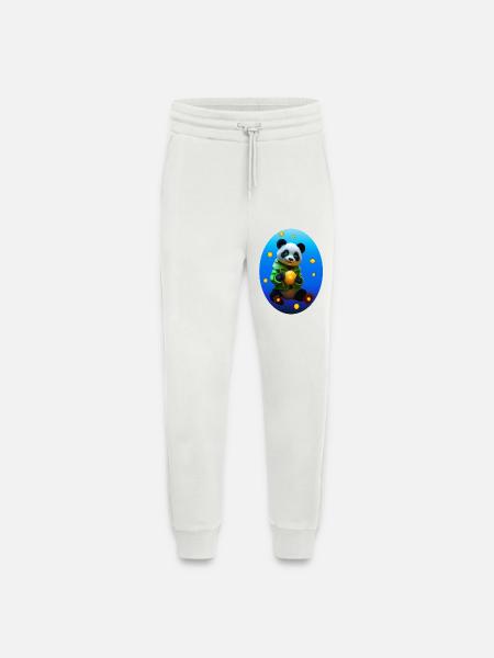 Cyber Panda With Neon Lemon - Jogging Pants - made by SPREAD  - OFF WHITE