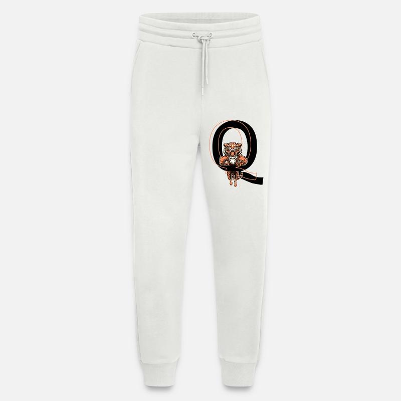 Buchstabe Q Tiger - Geschenkidee - Jogginghose - made by SPREAD - OFF WHITE