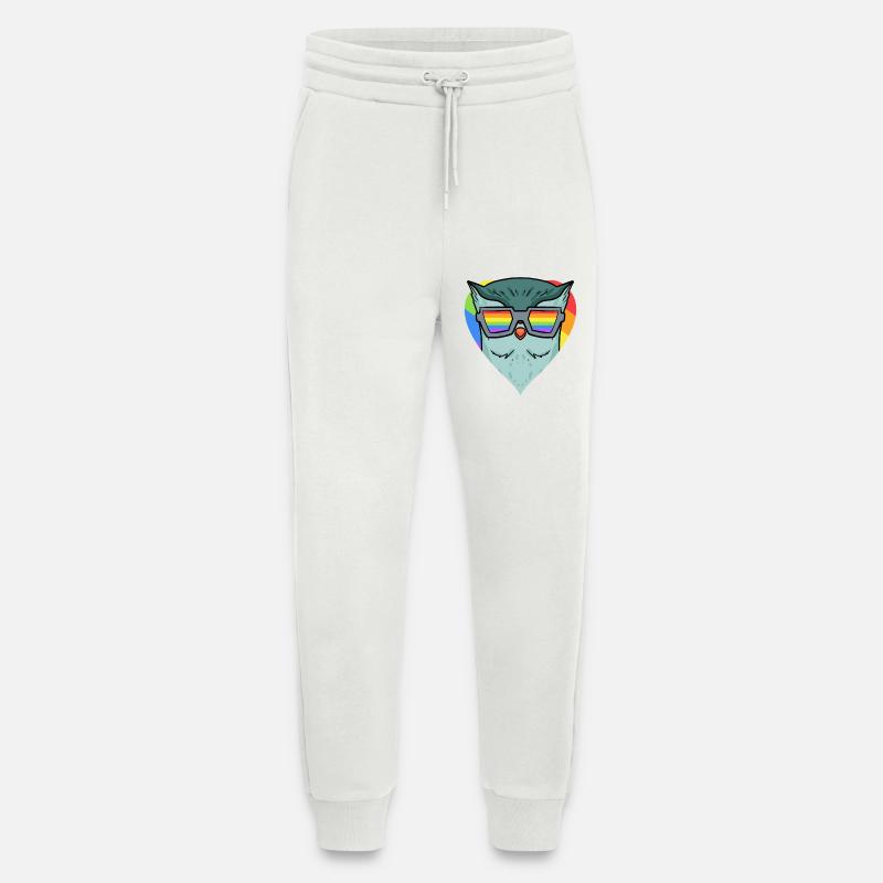 LGBT Tier Eule Regenbogen - Jogginghose - made by SPREAD - OFF WHITE