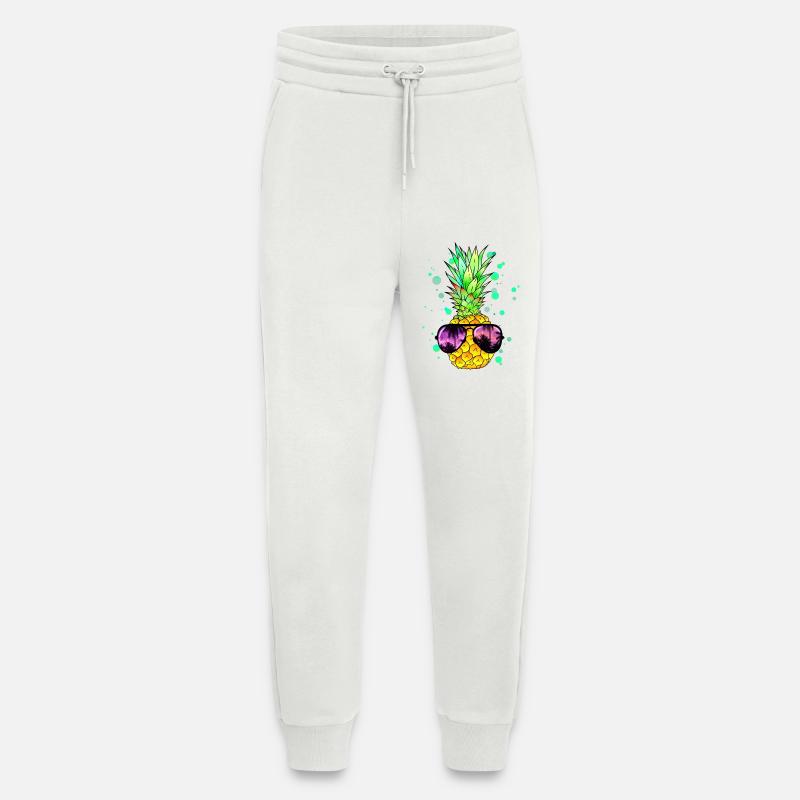 Pineapple with cool beach sunglasses - Jogging Pants - made by SPREAD  - OFF WHITE