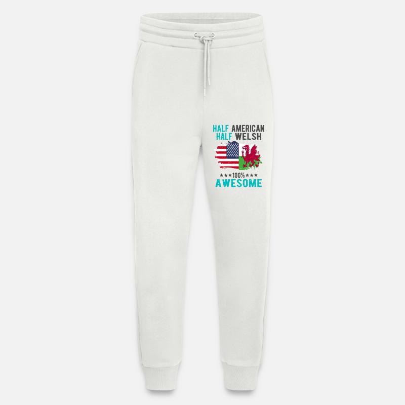 Half American Half Welsh - Jogging Pants - made by SPREAD  - OFF WHITE
