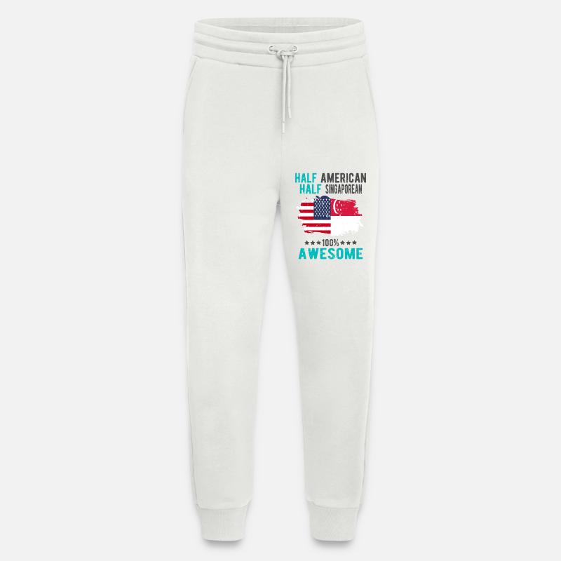 Half American Half Singaporean - Jogging Pants - made by SPREAD  - OFF WHITE
