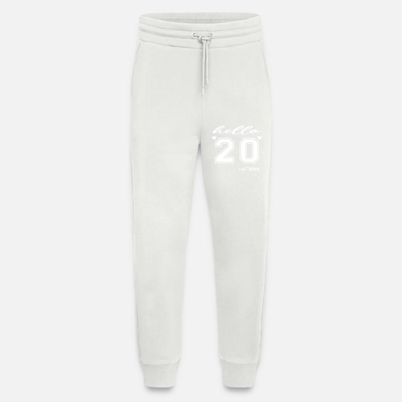 Hello 20 est 2004 - Pantalon de jogging bio décontracté fabriqué en UE - OFF WHITE