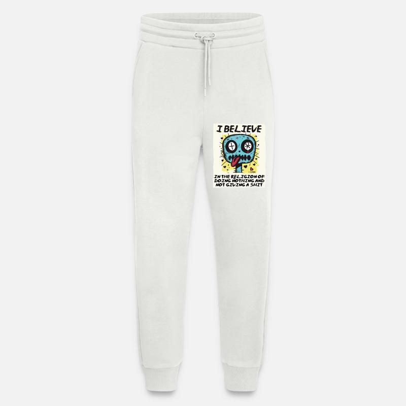 Religious believer doing nothing - Jogging Pants - made by SPREAD  - OFF WHITE