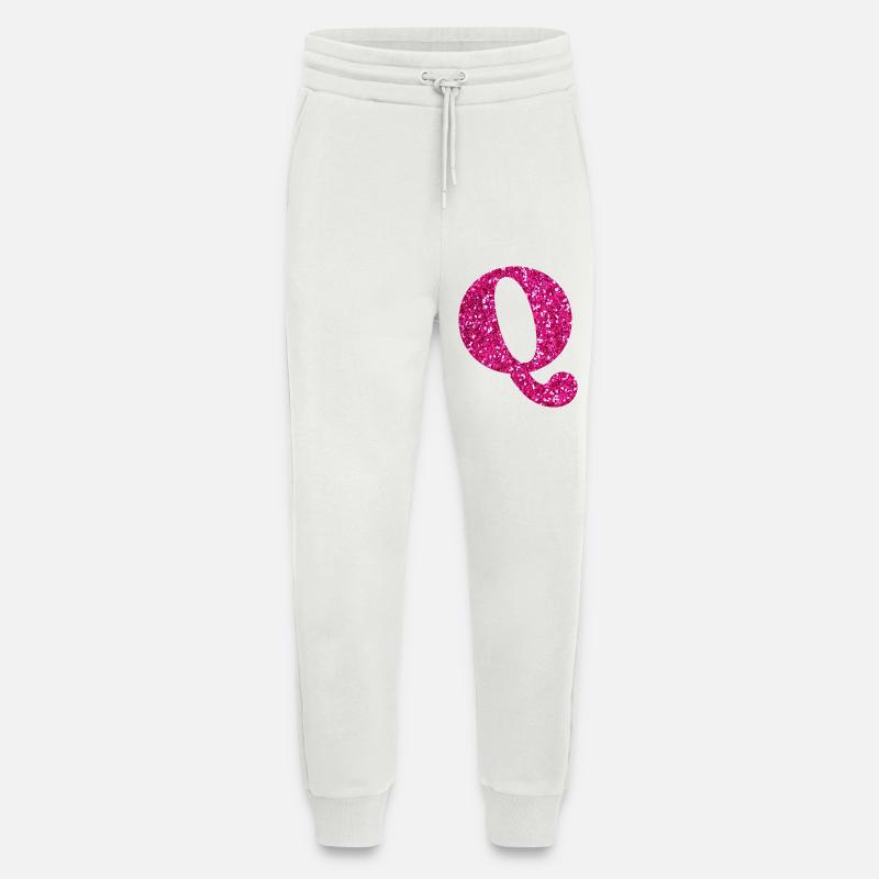 Buchstabe q rosa Glitzer - Jogginghose - made by SPREAD - OFF WHITE