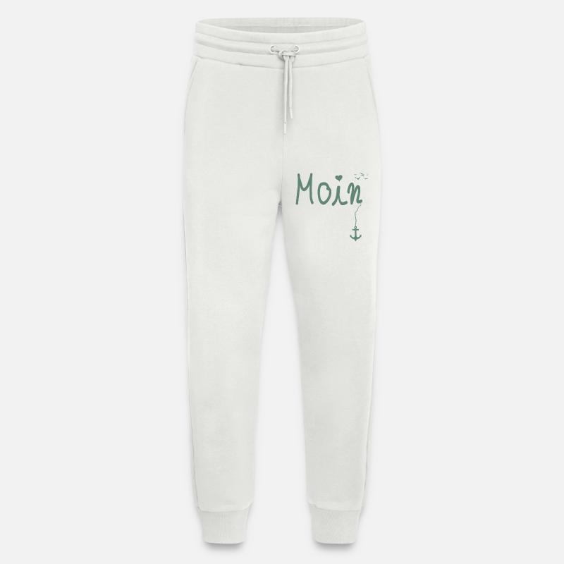 Moin Begrüßung Moin mit Möwe - Jogginghose - made by SPREAD - OFF WHITE