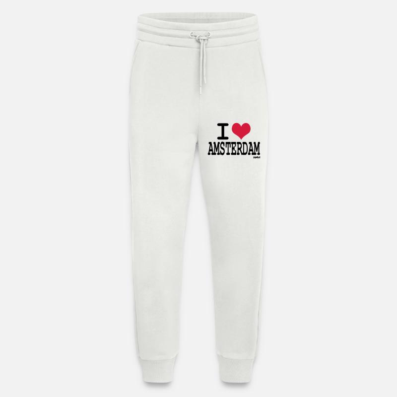 i love amsterdam by wam - Jogging Pants - made by SPREAD  - OFF WHITE