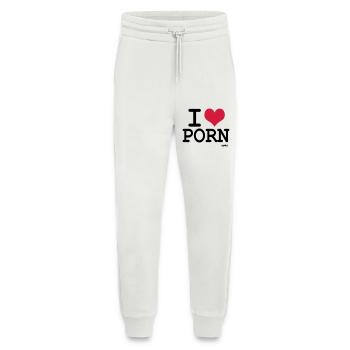 i love porn by wam - Jogging Pants - made by SPREAD  - OFF WHITE - Front