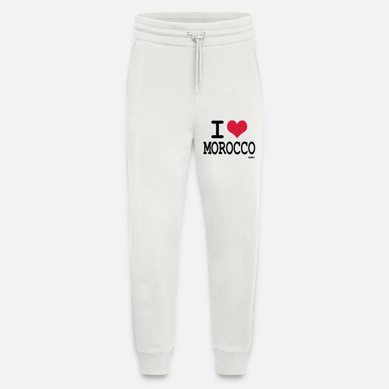 J'aime le maroc - couleurs personnalisables - Pantalon de jogging bio décontracté fabriqué en UE - OFF WHITE