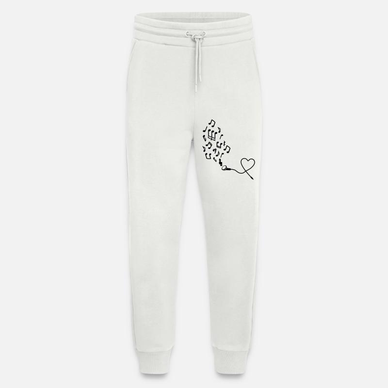 Kopfhörer mit Noten - Jogginghose - made by SPREAD - OFF WHITE