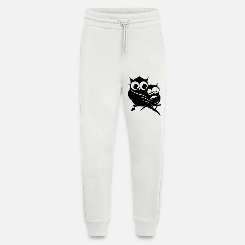zwei Eulen auf einem Ast - Jogginghose - made by SPREAD - OFF WHITE