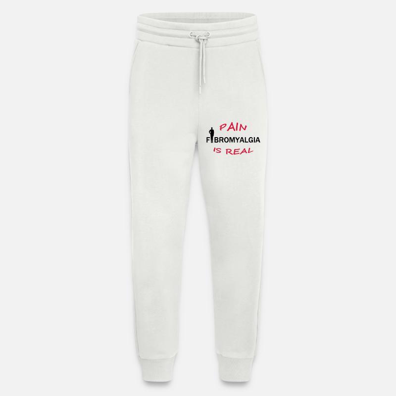 Fibromyalgia - Pain is real Geschenk - Pantalon de jogging bio décontracté fabriqué en UE - OFF WHITE