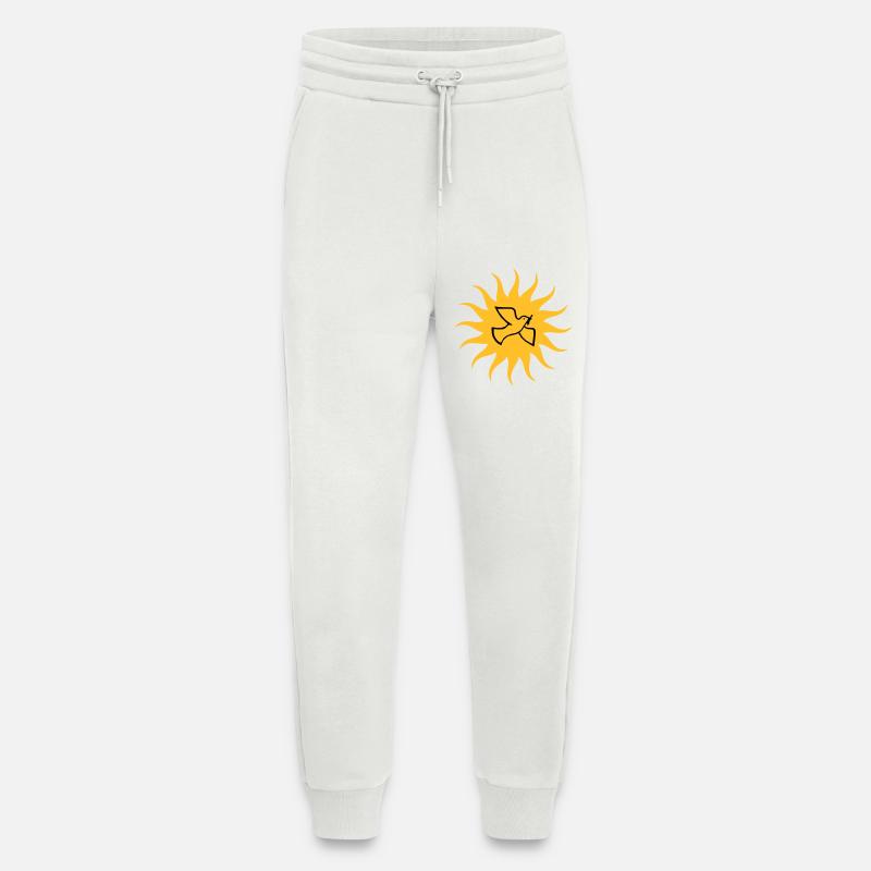 Colombe de la paix Sun - Pantalon de jogging bio décontracté fabriqué en UE - OFF WHITE