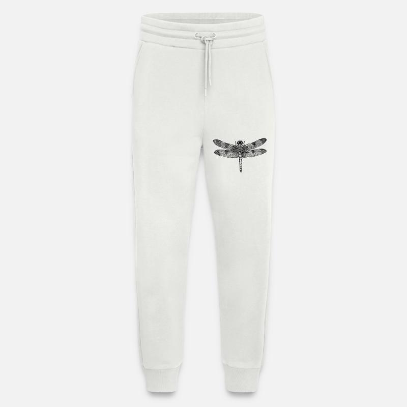 Dragonfly dragonfly drawing insect outline retro - Jogging Pants - made by SPREAD - OFF WHITE