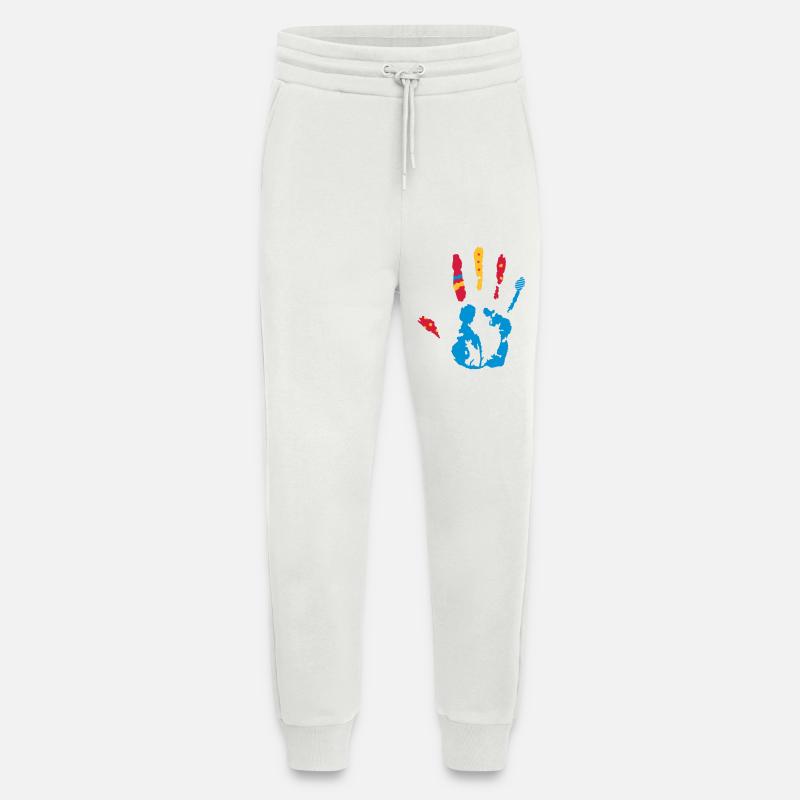 bunter Handabdruck mit verschiedene Formen - Jogginghose - made by SPREAD - OFF WHITE