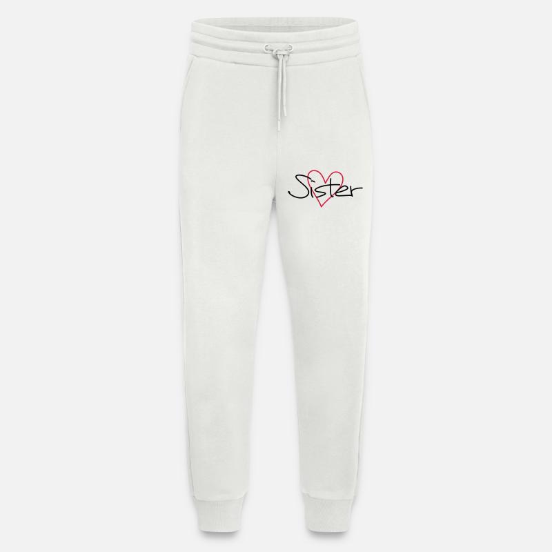 Sister Herz Geschenk Schwesterherz - Jogginghose - made by SPREAD - OFF WHITE