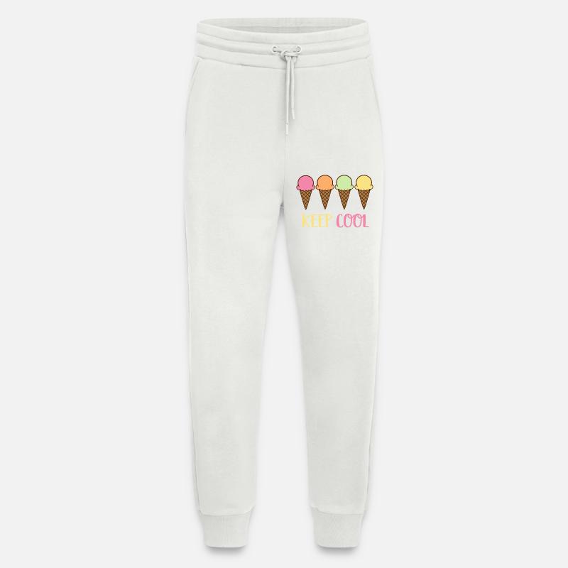 Crème glacée - Pantalon de jogging bio décontracté fabriqué en UE - OFF WHITE