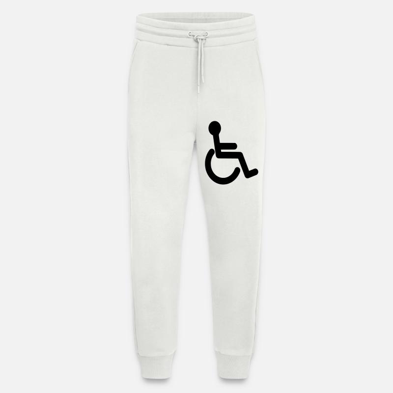 Basic wheelchair symbol # - Jogging Pants - made by SPREAD  - OFF WHITE
