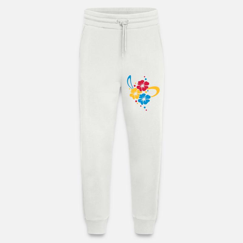 Bouquet de fleurs avec ruban - Pantalon de jogging bio décontracté fabriqué en UE - OFF WHITE