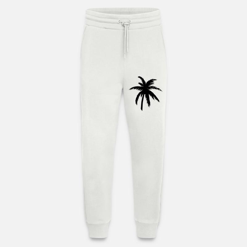 Palme Silhouette Schwarz – Tropical Style - Jogginghose - made by SPREAD - OFF WHITE