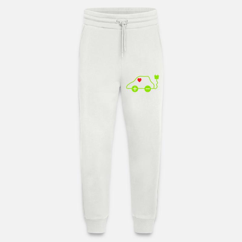 Grünes E-Auto Herz Design - Jogginghose - made by SPREAD - OFF WHITE