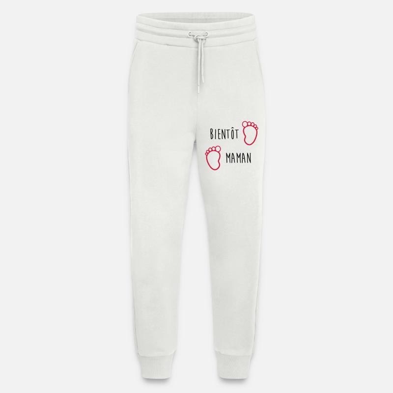 Bientôt Maman / Bébé / Naissance / Enceinte / Baby - Pantalon de jogging bio décontracté fabriqué en UE - OFF WHITE