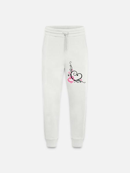 Two hearts with ornament - Jogging Pants - made by SPREAD - OFF WHITE