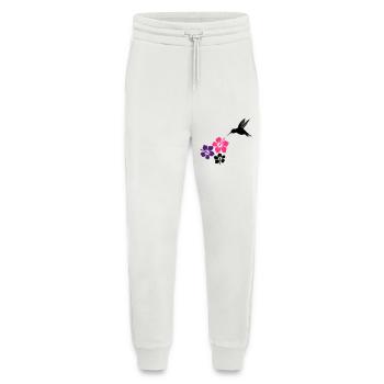 Kolibri mit Hibiskusblüten, hummingbird - Jogginghose - made by SPREAD - OFF WHITE - Vorne