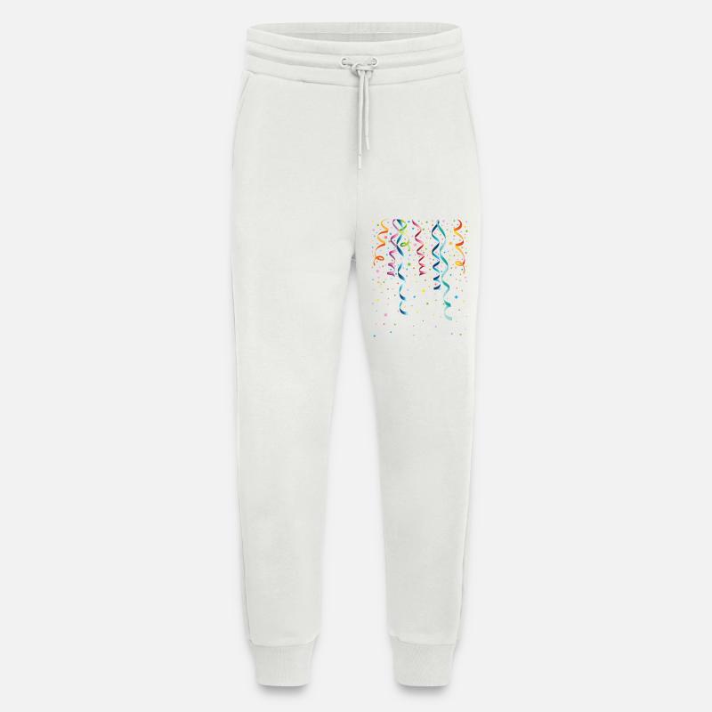 Silvester. Bunte Luftschlangen mit Konfetti. - Jogginghose - made by SPREAD - OFF WHITE