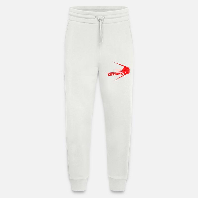 SPUTNIK | Premier satellite dans l'espace vendange - Pantalon de jogging bio décontracté fabriqué en UE - OFF WHITE