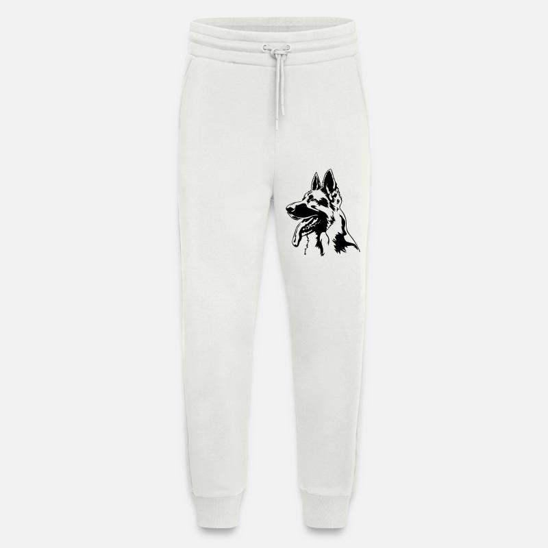 German shepherd head - Jogging Pants - made by SPREAD  - OFF WHITE