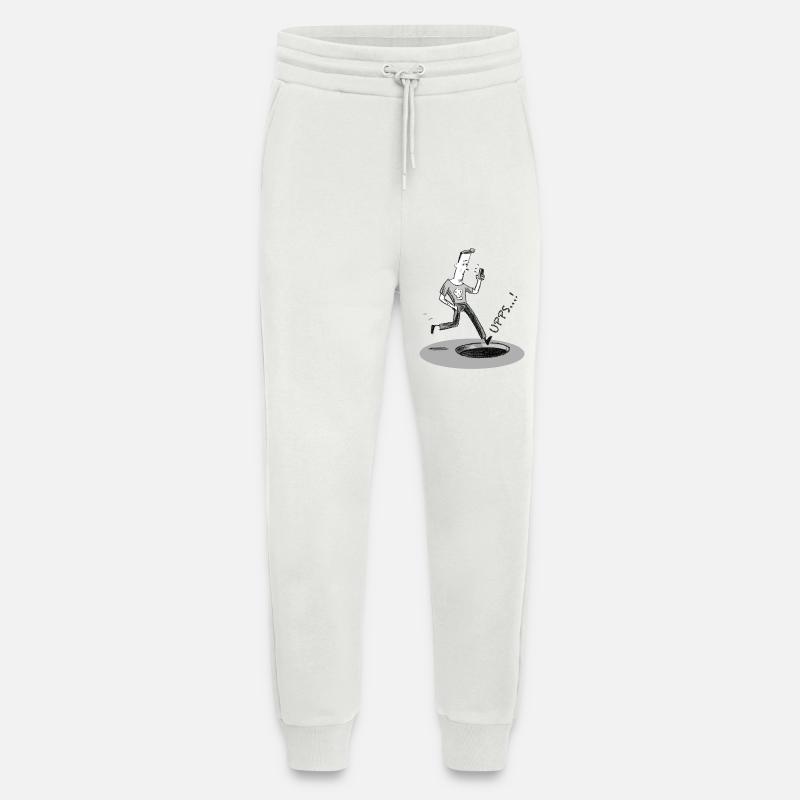 Sprung ins Loch mit Smartphone - Jogginghose - made by SPREAD - OFF WHITE