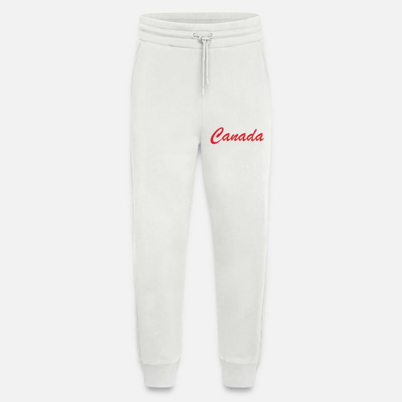 Lettrage Canada Script Rouge - Pantalon de jogging bio décontracté fabriqué en UE - OFF WHITE