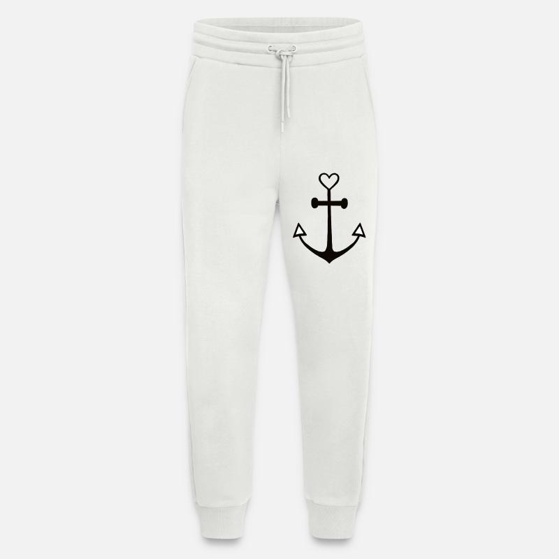 Cute Lines Anker Anchor Glaube Liebe Hoffnung Tatt - Jogginghose - made by SPREAD - OFF WHITE