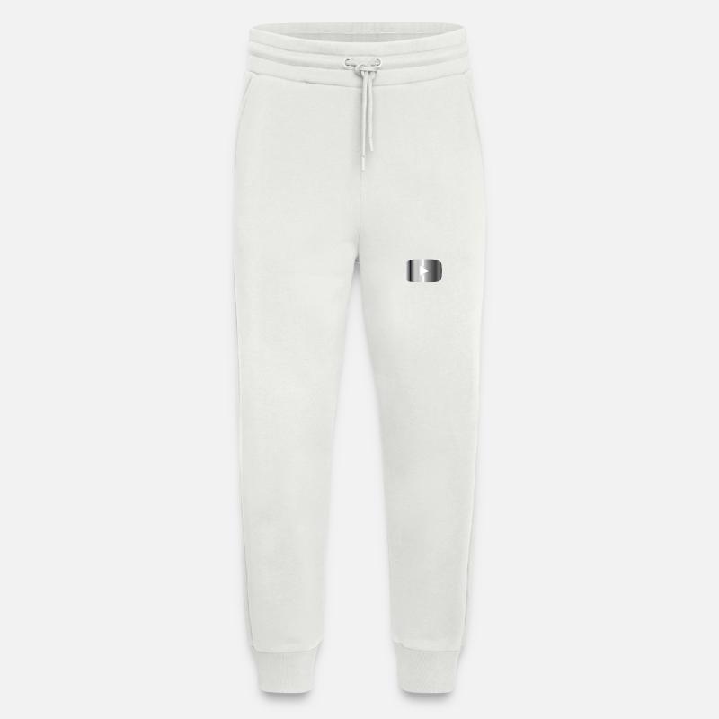 Silberner Play Button  - Jogginghose - made by SPREAD - OFF WHITE